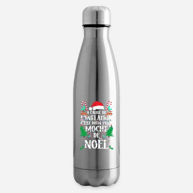 C'est Mon Pull Moche De Noël Inflation Cadeau - Bouteille isotherme - argent clair