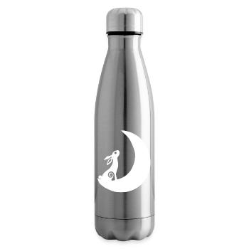 A rabbit on the moon - Insulated Water Bottle - silver - Right