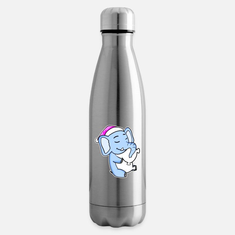 Elefant Müde Ausschlafen Schlafen Mädchen - Isolierflasche - Lightsilver
