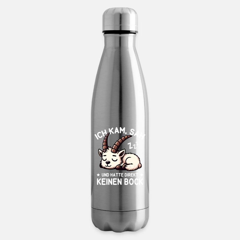 Süßer schlafender Steinbock hat null Bock - Isolierflasche - Lightsilver