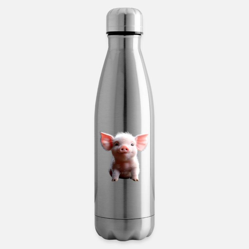 Cochon domestique Cochon Cochon Porcelet Cochon - Bouteille isotherme - argent clair