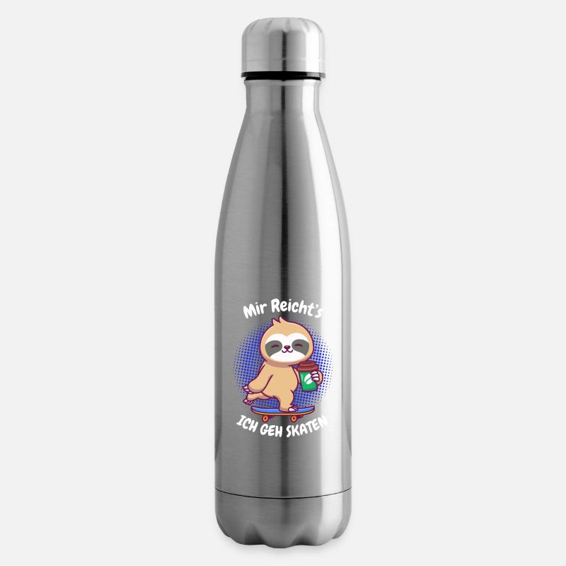 Kaffee Sloth Skateboard - Isolierflasche - Lightsilver