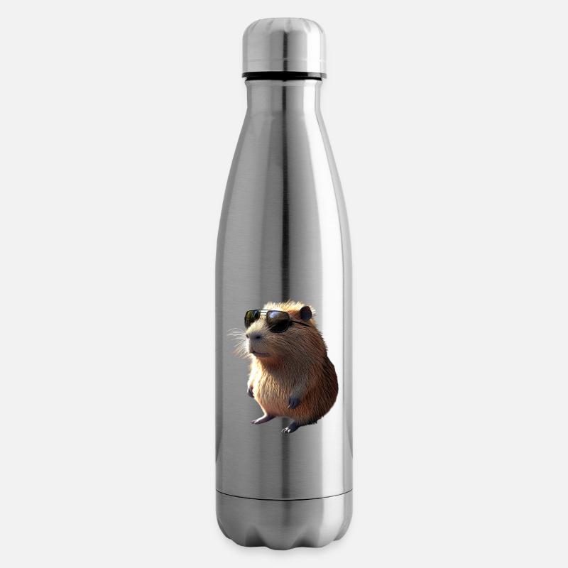 Capybara Be Capy Capybara Funny Capybara - Insulated Water Bottle - silver