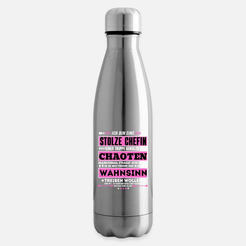 stolze Chefin einer truppe genialer Chaoten - Isolierflasche - Lightsilver