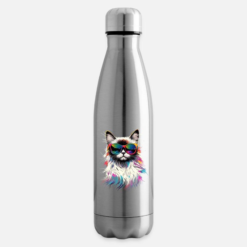 Chat Ragdoll Chat Ragdoll Chat Mignon Chats Ragdoll - Bouteille isotherme - argent clair