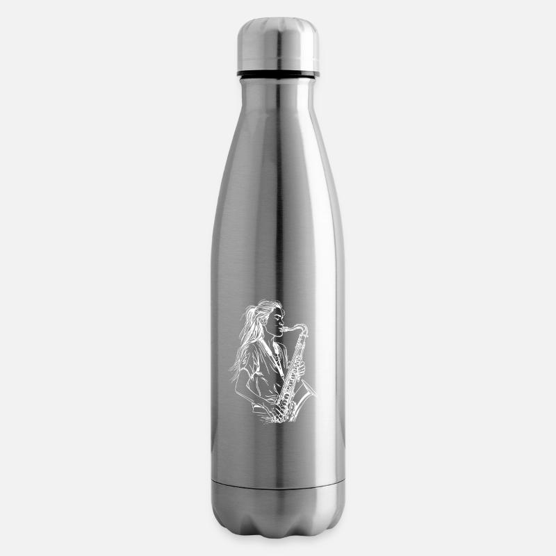 Weiblicher Saxophonist - Isolierflasche - Lightsilver