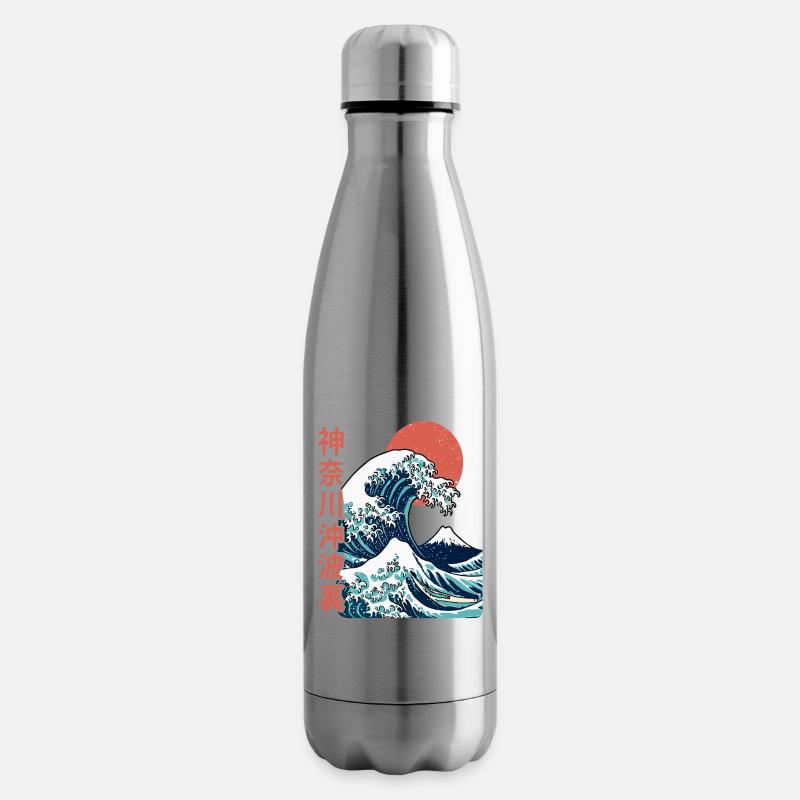 Die große Welle vor Kanagawa - Isolierflasche - Lightsilver