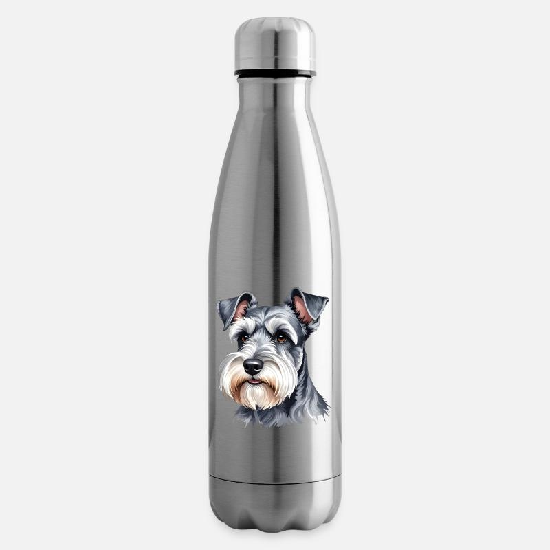 Zwergschnauzer - Isolierflasche - Lightsilver