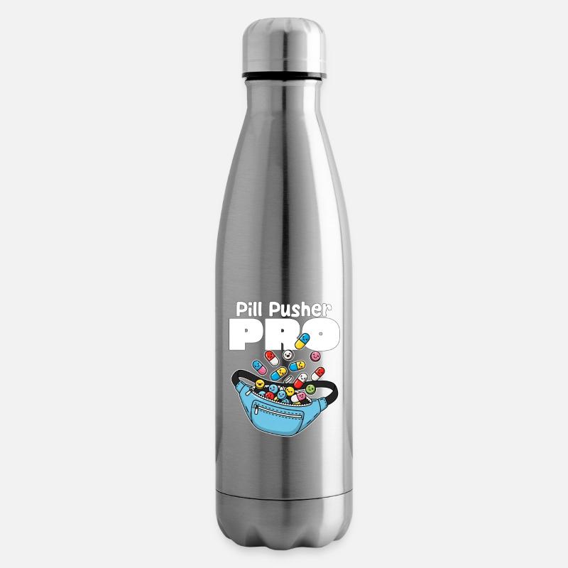 PILL PUSHER PRO - KRANKENSCHWESTER GESCHENK - Isolierflasche - Lightsilver
