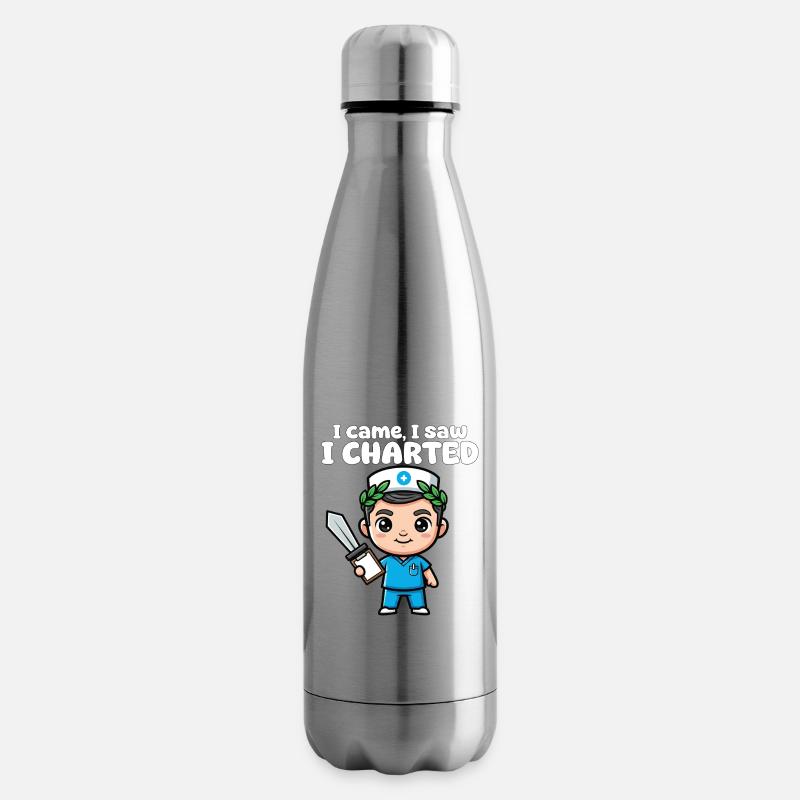 ICH KAM, ICH SAH, ICH ZEICHNETE - KRANKENSCHWESTER GESCHENK - Isolierflasche - Lightsilver