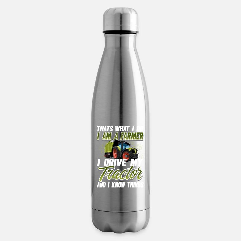 Traktor Landwirt - Isolierflasche - Lightsilver