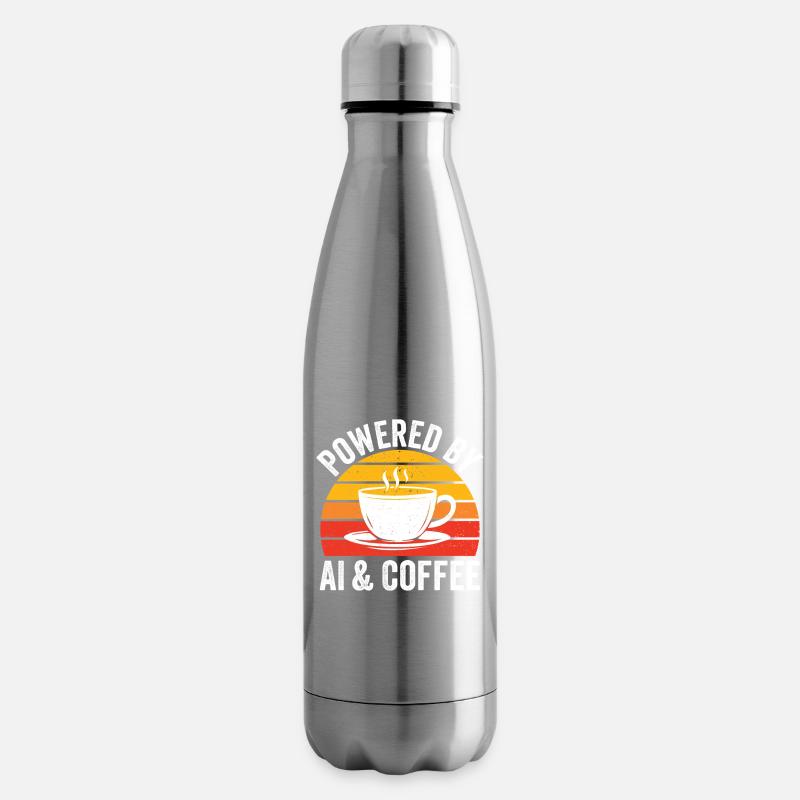 Angetrieben von KI und Kaffeegrafik - Isolierflasche - Lightsilver