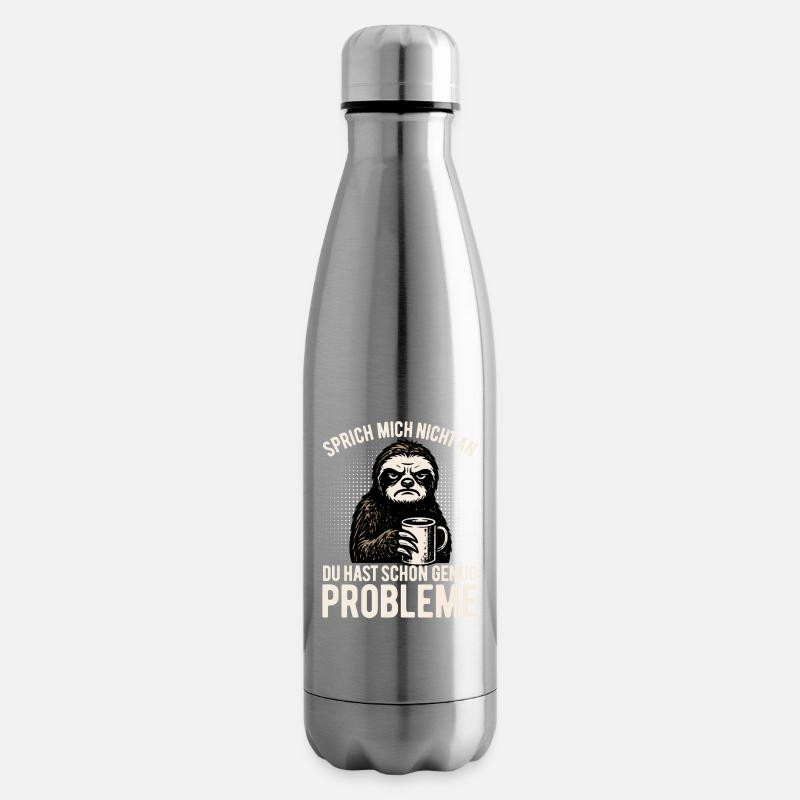  Sprich mich nicht an - Faultier mit Kaffee - Isolierflasche - Lightsilver