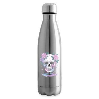 Kawaii Pastel Goth Totenschädel Blumen - Isolierflasche - Lightsilver - Rechts