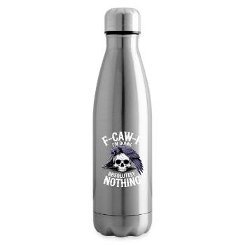 F-GAW-F Absolutely Nothing Skull Raven - Insulated Water Bottle - silver - Right