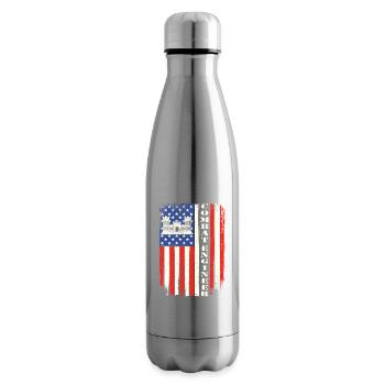 Kampfingenieur Mutiges patriotisches Militärzitat - Isolierflasche - Lightsilver - Rechts