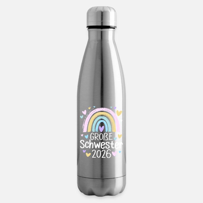 Große Schwester 2026 Regenbogen - Isolierflasche - Lightsilver