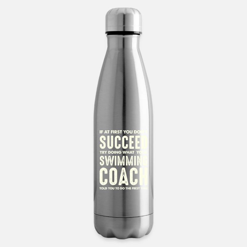 Sinnvoller Spruch Schwimmcoach Motivation - Isolierflasche - Lightsilver
