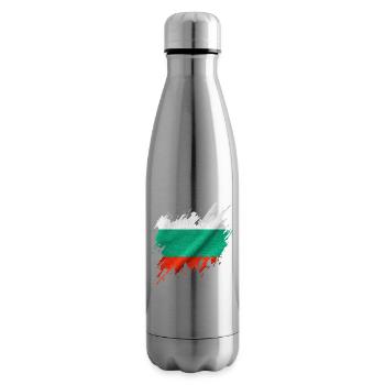 Bulgarische Flagge im zerrissenen Stil - Isolierflasche - Lightsilver - Rechts