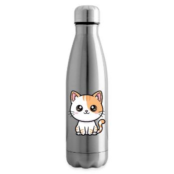 Kawaii Calico Kitty - Bouteille isotherme - argent clair - Droite