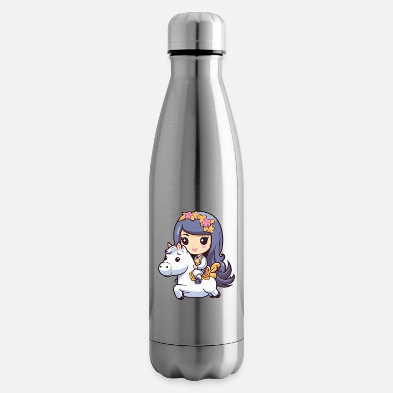 Prinzessin Pferd Comic - Isolierflasche - Lightsilver