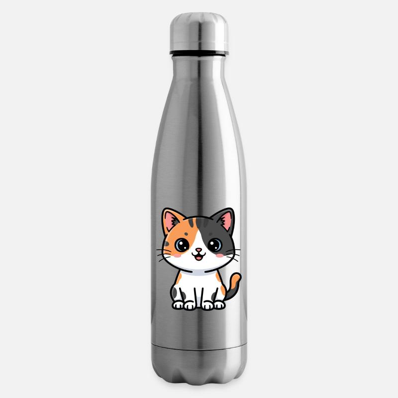 Charme de chaton calicot - Bouteille isotherme - argent clair