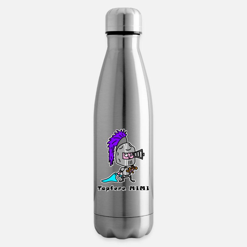 Tapfere Mimi – Cartoon Ritter mit Teddy - Isolierflasche - Lightsilver