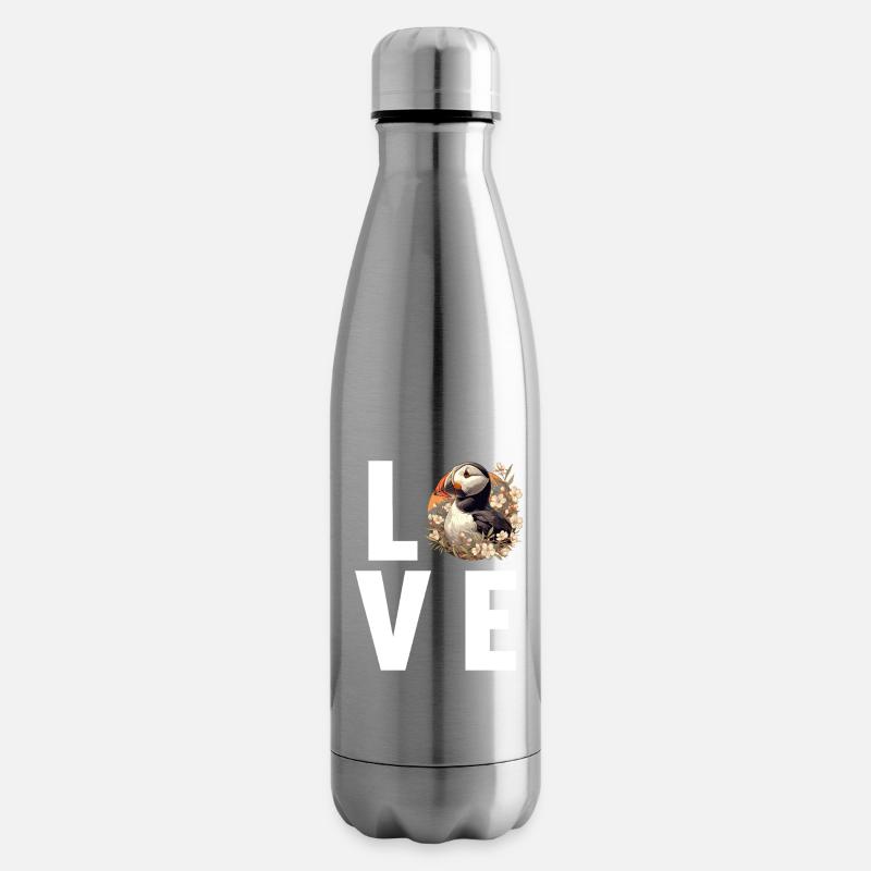 Puffin Papageientaucher - Isolierflasche - Lightsilver