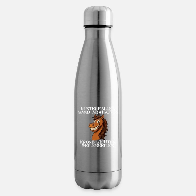 Freches Pferd Spruch - Krone richten weiterreiten - Isolierflasche - Lightsilver