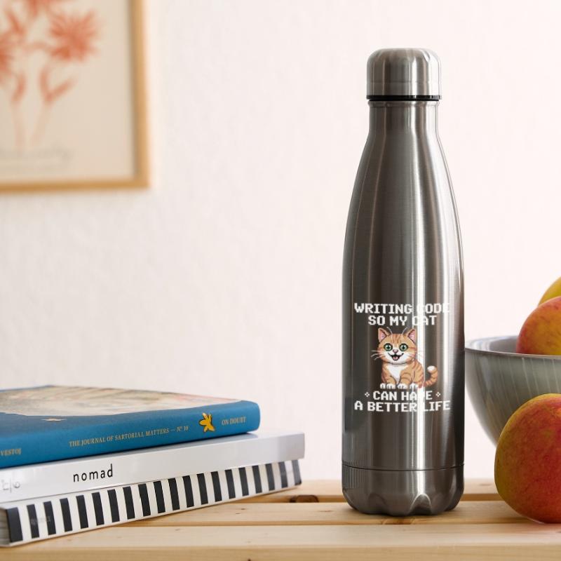 Programmation de Chat Codage Drôle et Chat Allemand Bouteille isotherme
