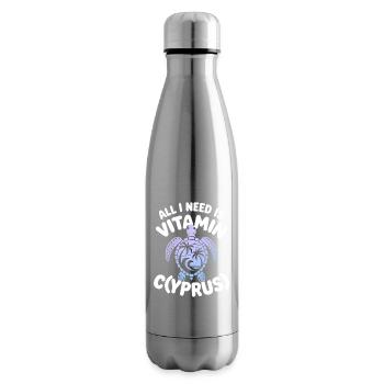 Zypern All I Need Is Vitamin Cyprus Zypern Flagge - Isolierflasche - Lightsilver - Rechts