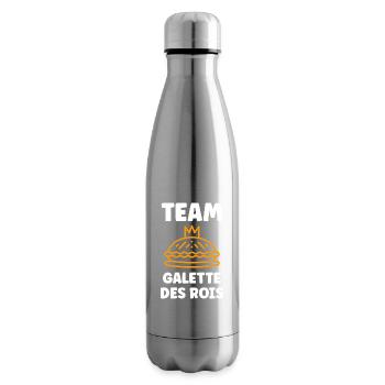 Humour galette des rois - Bouteille isotherme - argent clair - Droite