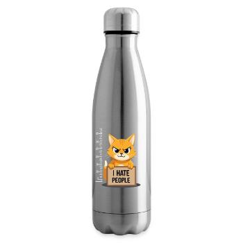 Griesgrämige Katze I Hate People Polizeifoto - Insulated Water Bottle - silver - Right