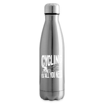 Le vélo, c’est tout ce dont tu as besoin - Bouteille isotherme - argent clair - Droite