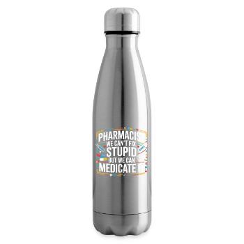 Apothekerwitz: Medikation statt Dummheit - Isolierflasche - Lightsilver - Rechts