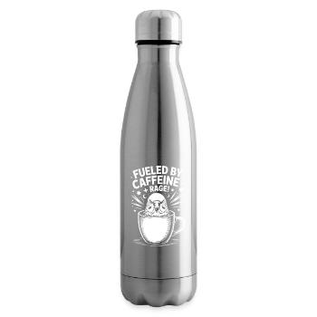 Coffee Sayings Caffeine Funny Coffee Gift - Insulated Water Bottle - silver - Right