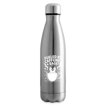 Coffee Sayings Caffeine Funny Coffee Gift - Insulated Water Bottle - silver - Right