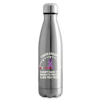 Epilepsy Awareness Energy Gauge Ribbon - Insulated Water Bottle - silver - Right