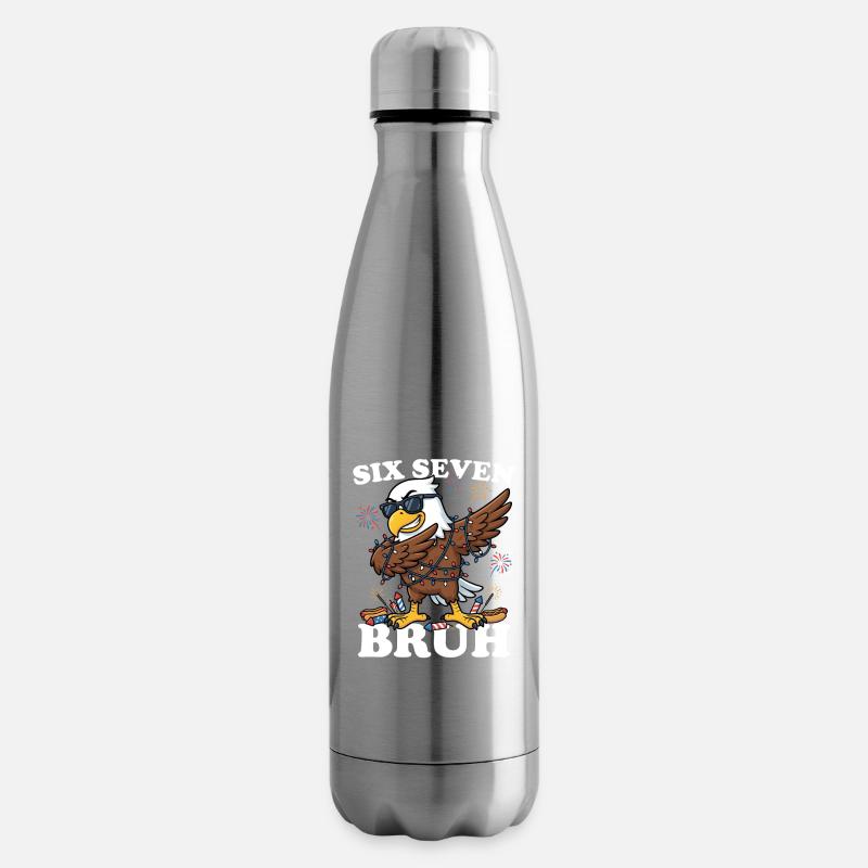 Six Seven Bruh 4. Juli Dabbing Eagle 4. Juli - Isolierflasche - Lightsilver
