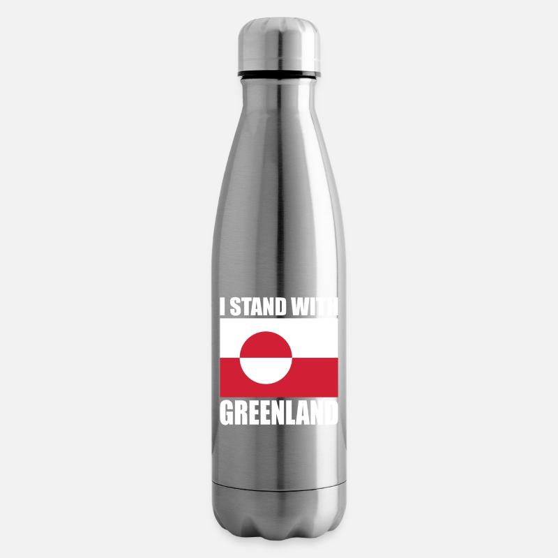I Stand With Greenland - Isolierflasche - Lightsilver