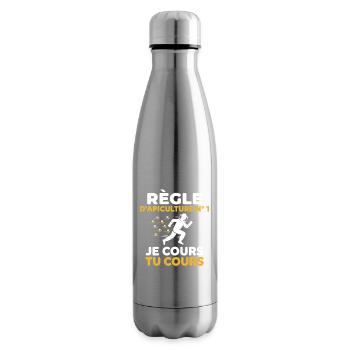 Beekeeping rule n 1 I run you run bee - Insulated Water Bottle - silver - Right