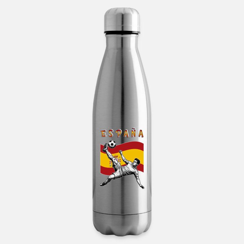 Fußball Spanien Espana Flagge Fallrückzieher - Isolierflasche - Lightsilver