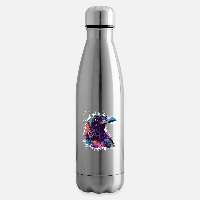 Rabe Tier Vogel - Isolierflasche - Lightsilver