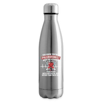 T-shirt à cœur de phlébotomiste - Bouteille isotherme - argent clair - Droite