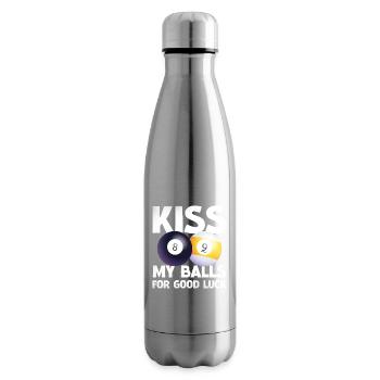 Billiard Humor: Lucky Balls Duo - Insulated Water Bottle - silver - Right