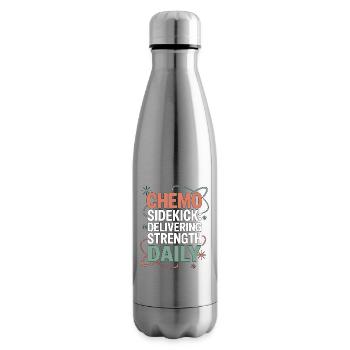 Oncology Nurse Chemo Sidekick Healthcare Worker - Insulated Water Bottle - silver - Right