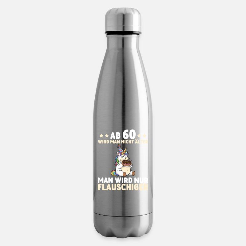 60. Geburtstag Einhorn – Man wird nur flauschiger - Isolierflasche - Lightsilver