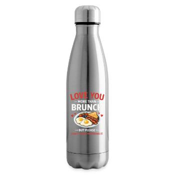  Love You More Than Brunch Funny Valentines Day - Insulated Water Bottle - silver - Right