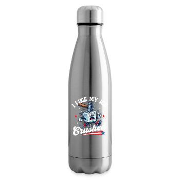 I Like My Crushed Pro Immigration Abolish  - Insulated Water Bottle - silver - Right