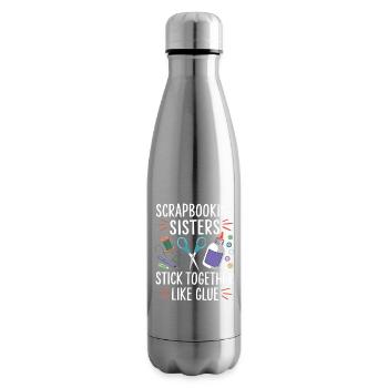Sœurs du scrapbooking : Colle comme la colle - Bouteille isotherme - argent clair - Droite